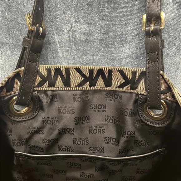 Michael Kors Signature Black and Brown Tote - Picture 11 of 14